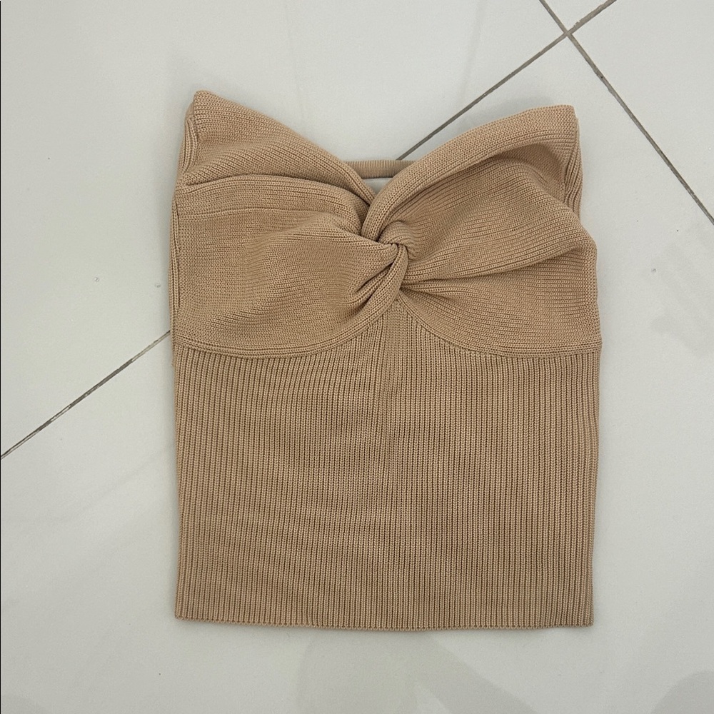DISSH Tan Knotted Pencil Skirt